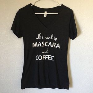 Black Ladies Short Sleeve Mascara Tee